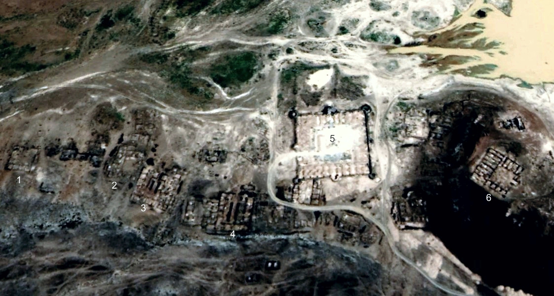 Six qasrs at Jebal Says numbered 1-6.  Number 5 was built by Walid and faces Mecca.