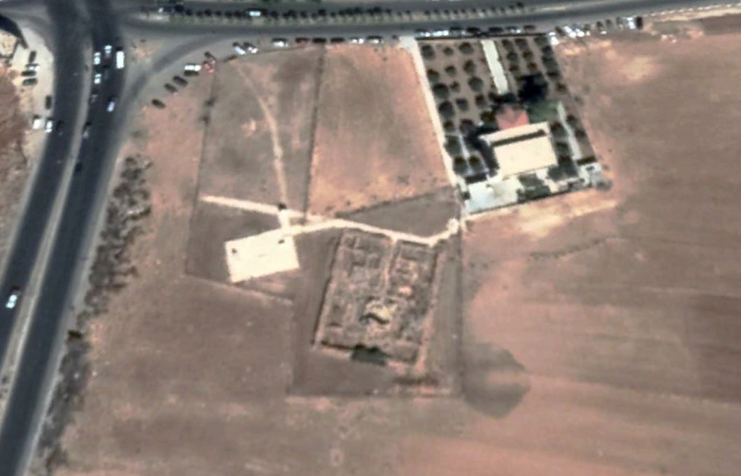 Satellite photo of the small Qasr where the Zayd's body is said to be buried.