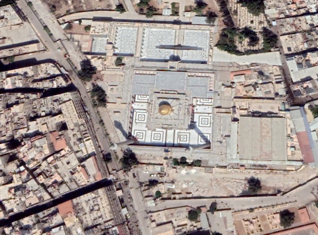 The shrine / mosque from a satellite image