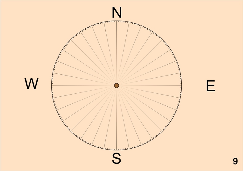 9. Use this technique to draw as much of the Arab Compass as is needed.