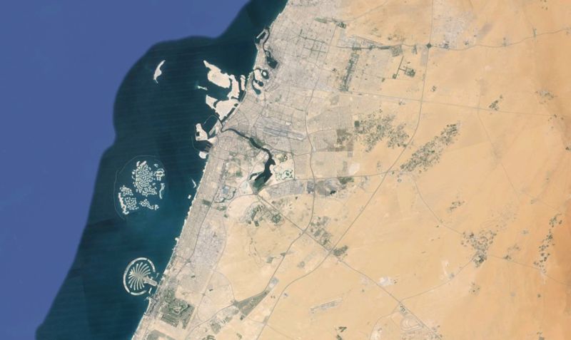 The remains of the Laris River in the center of the city of Dubai, United Arab Emirates