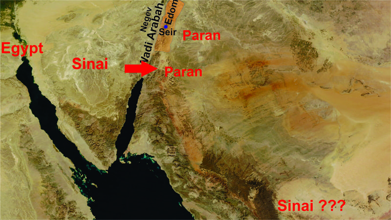 Paran and Sinai are two separate places