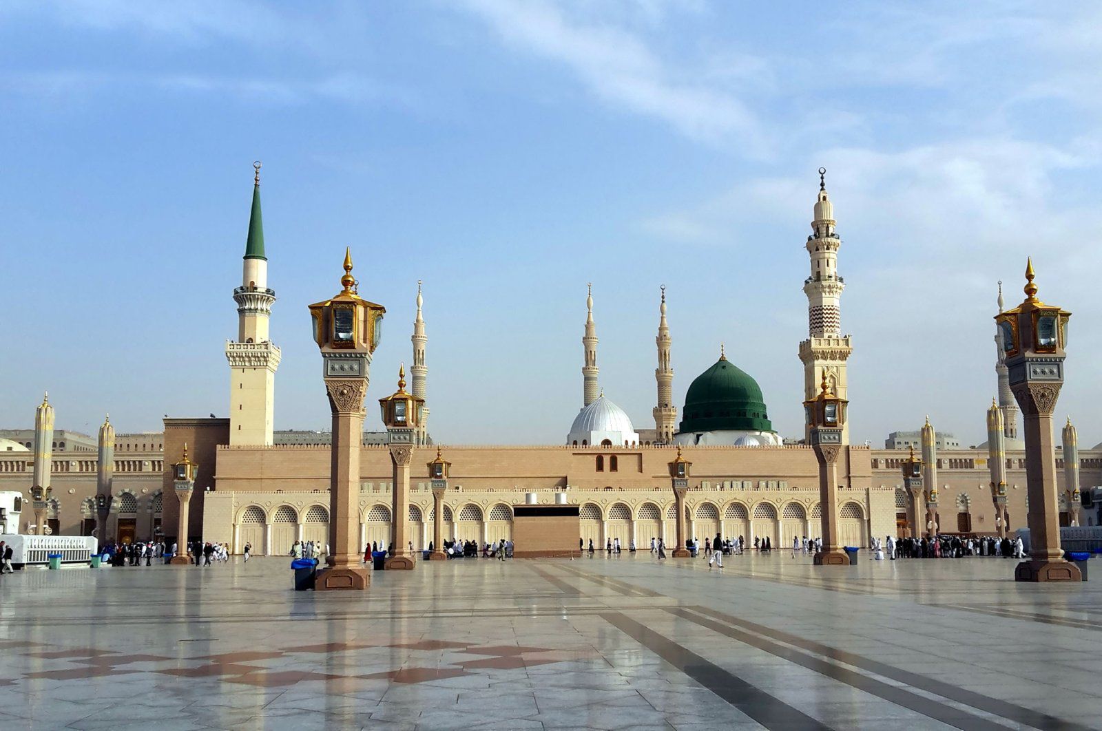 The modern Prophet’s Mosque in Medina