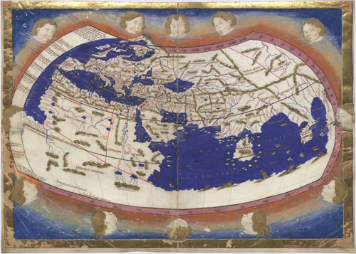 Ptolemy Cosmographia 1467.  A later map drawn after Ptolemy.