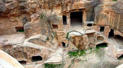 Housing in the box canyon in Little Petra