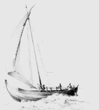 ancient sailboat drawing
