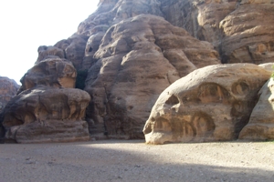 El Beidha is hidden in this rocky area.