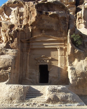 This miniature version of Petra contains a number of notable tombs. The one on the left stands near the entrance to Little Petra, and demonstrates how well preserved some of these monuments are. This tomb had a door, and internal shelving to hold the dead.