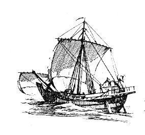 ancient sailboat drawing