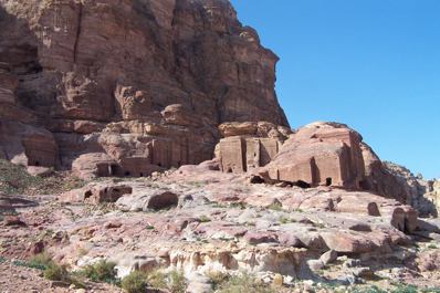 Some of the tombs along the bottom of Um al Biyara.