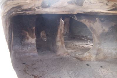 Inside of one of the cave houses. Yes, this cave actually has square rooms!